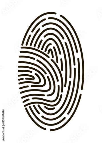 Fingerprint scanning icon. Fingerprint identity and security symbol. Fingerprint icon signature sign for password encryption