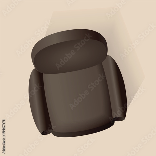 Interior furniture top view. Element for living room. Floor plan, view from above. Furniture store. Icon of interior. Isolated vector illustration