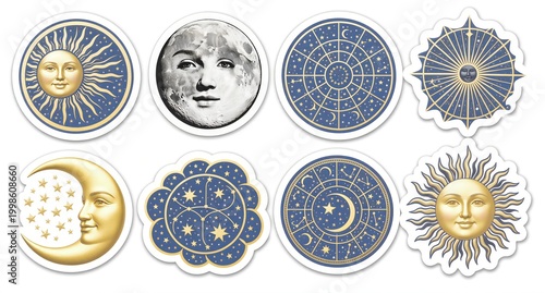 Starry Celestial Icons Set