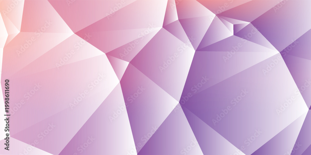 Fototapeta premium Abstract soft low poly background in purple to pink gradients. Geometric crystal facet texture, ideal for modern design and presentation backdrops.