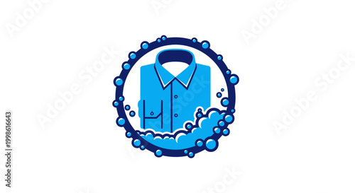 Laundry service logo with bubbles.