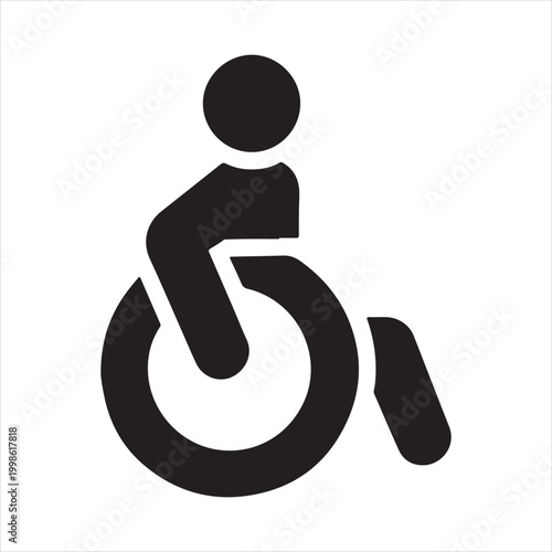 International symbol of access icon, wheelchair symbol for accessibility, flat vector design for signage, public facilities, and disability awareness
