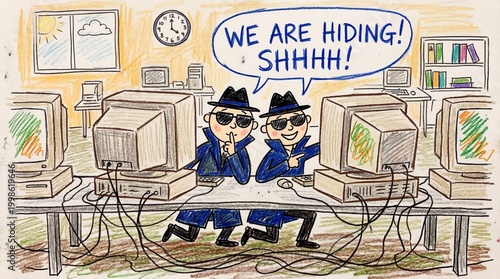 Hackers hiding in office setting pretending to be spies