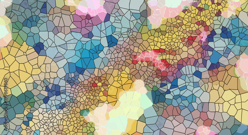 Abstract mosaic pattern with colorful geometric shapes