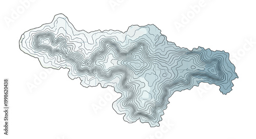 Topographic map with detailed elevation contours and shading