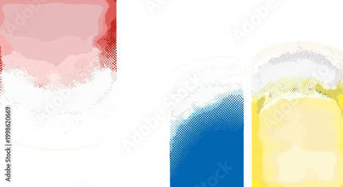 Closeup of colorful beer glasses