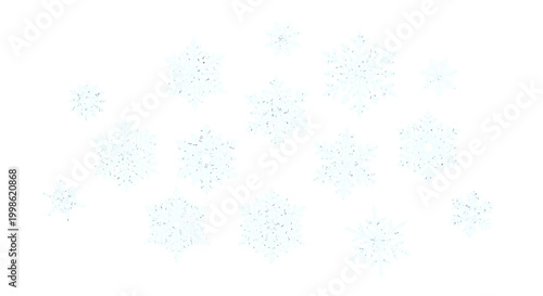 Collection of snowflakes falling