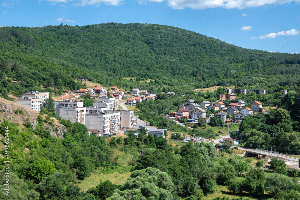 Fototapeta premium Panorama of town of Tran, Pernik Region, Bulgaria