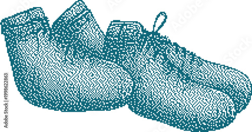 Cozy Wool Socks and Hiking Boot on White Background