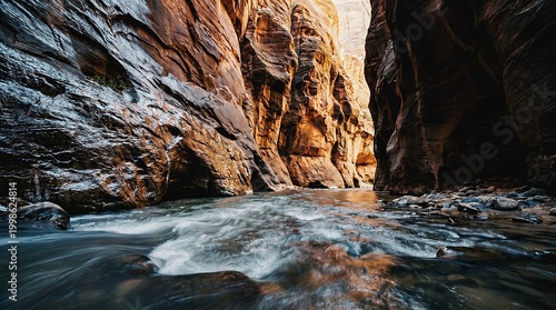 Majestic View of The Narrows with Virgin River in Zion National Park
