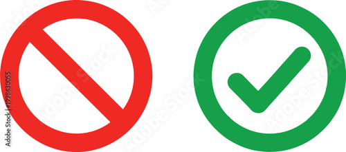 Check mark and cross sign Vector