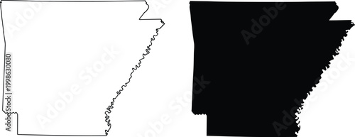 Bilde på lerret Arkansas state map outline Vector