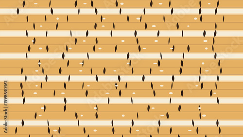 Warm beige horizontal stripe seamless pattern with organic seed shapes minimal abstract textile background for wallpaper and fabric design