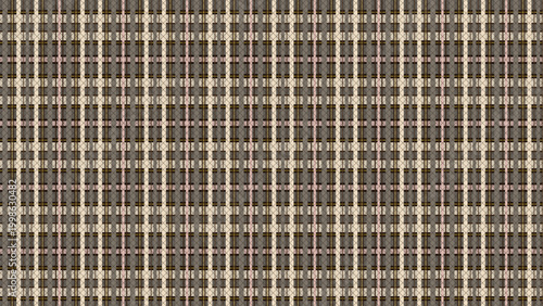 Complex plaid lattice seamless pattern with layered lines in brown and beige tones rich textile texture for fashion fabric and wallpaper design
