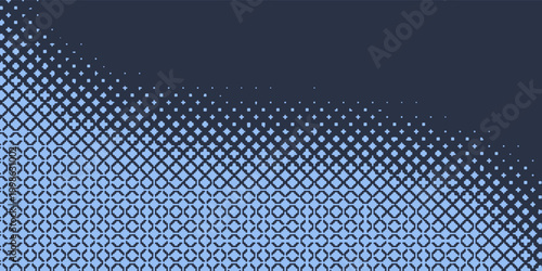 Foto Stars Modern Halftone Geometry Pattern Vector Smooth Camber Border Blue Abstract Background