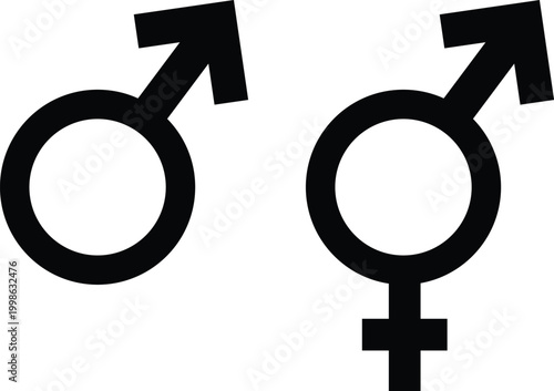 Male and female gender symbols a representation of biological sex and gender identity