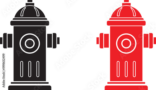 Fire hydrant illustration a dual color depiction of a common safety device