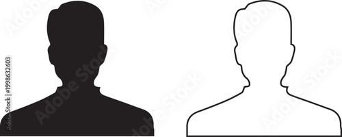 Dual human profile silhouettes a black and white representation of anonymous faces