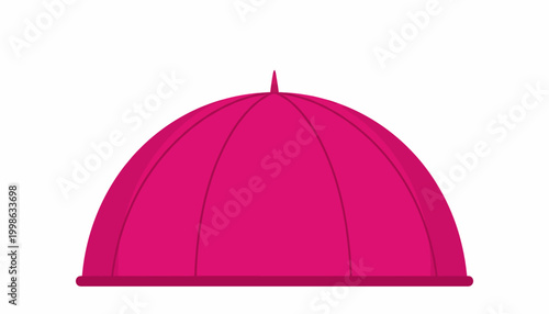 Magenta cloche hat, pink fashion accessory, vector illustration, clothing icon