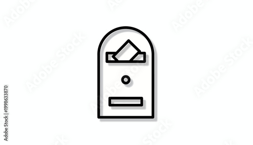 mailbox icon, mail box symbol, letter box, postal box, vector