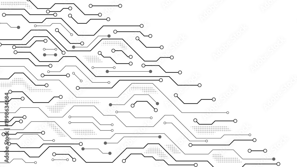 Obraz premium Technology circuit board background with clean lines and digital connection pattern