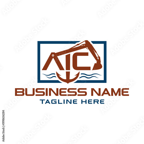 Excavator Anchor Watermark Logo, AIC logo.