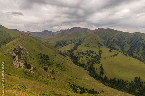 mountain landscape with clouds