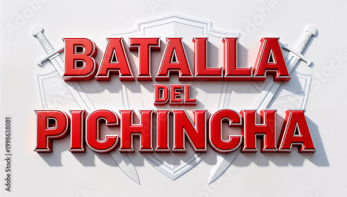 Batalla del Pichincha texto rojo biselado