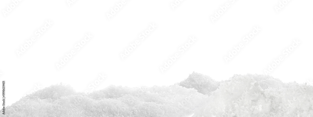 Obraz premium White snow on transparent background, png. Banner design