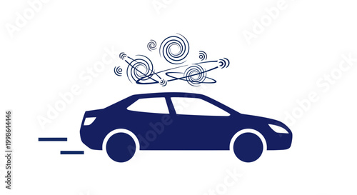 Car speeding on the road fast.