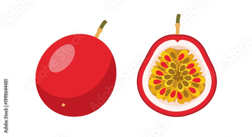 Guava Fruit Cut Open Showing Inside.