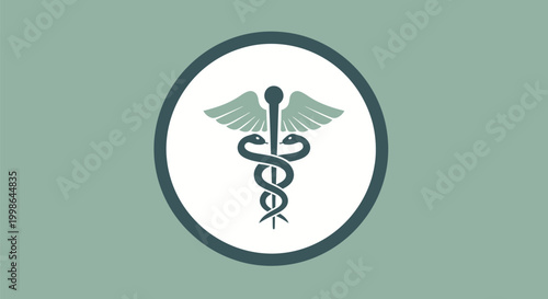 Medical Symbol Rod of Asclepius.