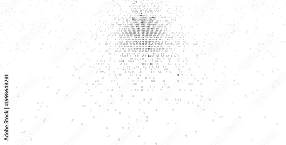 Obraz premium The Binary Nucleus - Spherical Data Cluster of Virtual Digital Intelligence. Perspective.