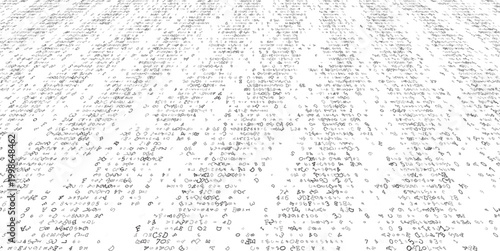Fragmented Logic - Distorted Binary Stream and Scattered Digital Symbol Distribution. Perspective.