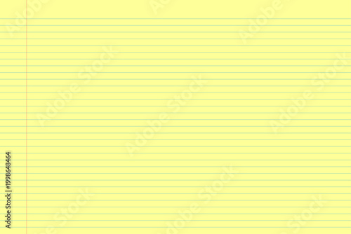 Yellow lined notebook paper background with margin line