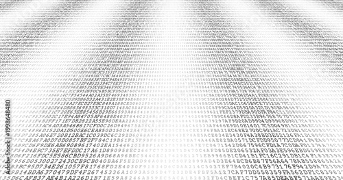 Monolith Data Stream - Symmetrical Binary Code Wall for Cybersecurity and Server Architecture. Perspective.