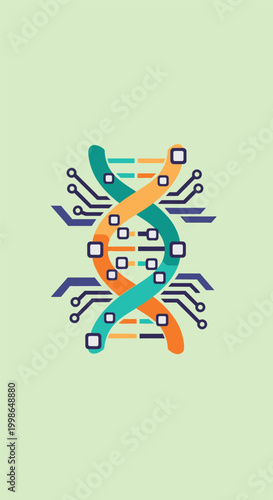 DNA Helix Genetic Structure Model.
