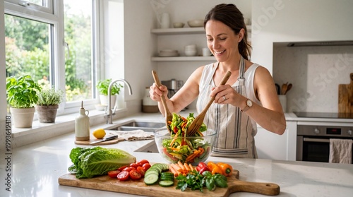 young woman cooking in the kitchen