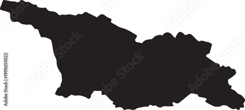 Photography Black silhouette map of georgia country isolated on transparent background, Vect