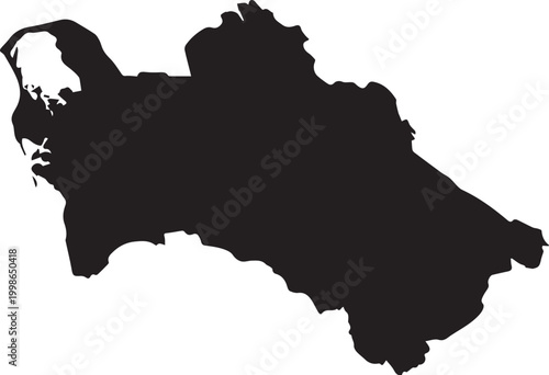 Black silhouette map of florida state isolated on transparent background, Vector, illustration