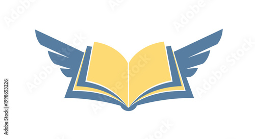 Open Book with Blue Wings.