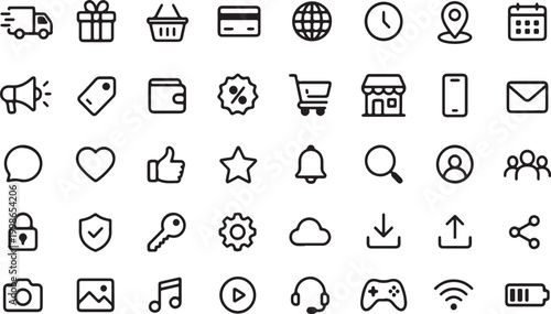 thin group camera ecommerce store interface icon digital technology