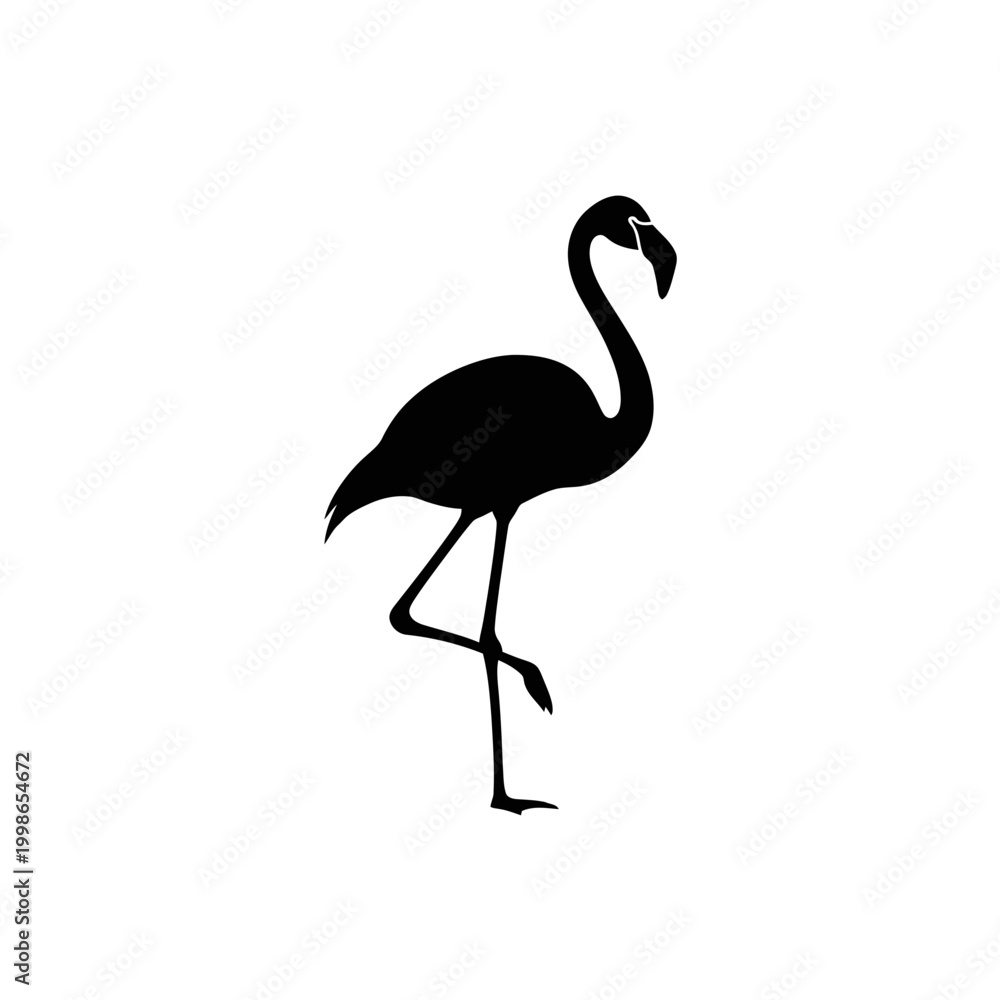 Fototapeta premium Black silhouette of elegant ostrich walking on transparent background minimalist design
