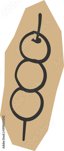 Dango Skewer Scrapbook Paper Doodle