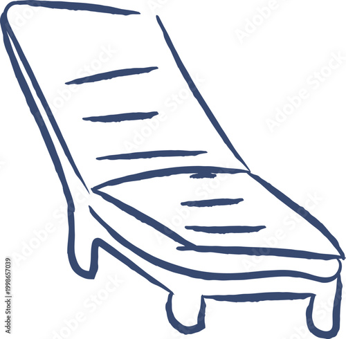 Sunlounger Relaxation Sketch Doodle