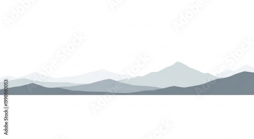 Abstract grayscale mountain range layers for minimalist backdrop
