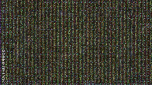 Abstract CRT screen with distortion and glitch and white noise. Looped Overlay