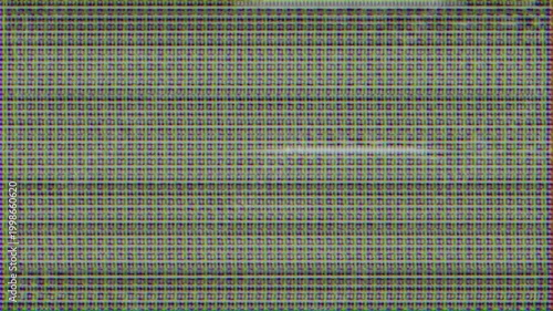 Abstract CRT screen with distortion and glitch and white noise. Looped Overlay