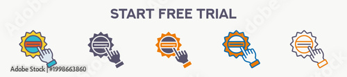 Start Free Trial Icon Pack For Graphic Design - Multi Styles