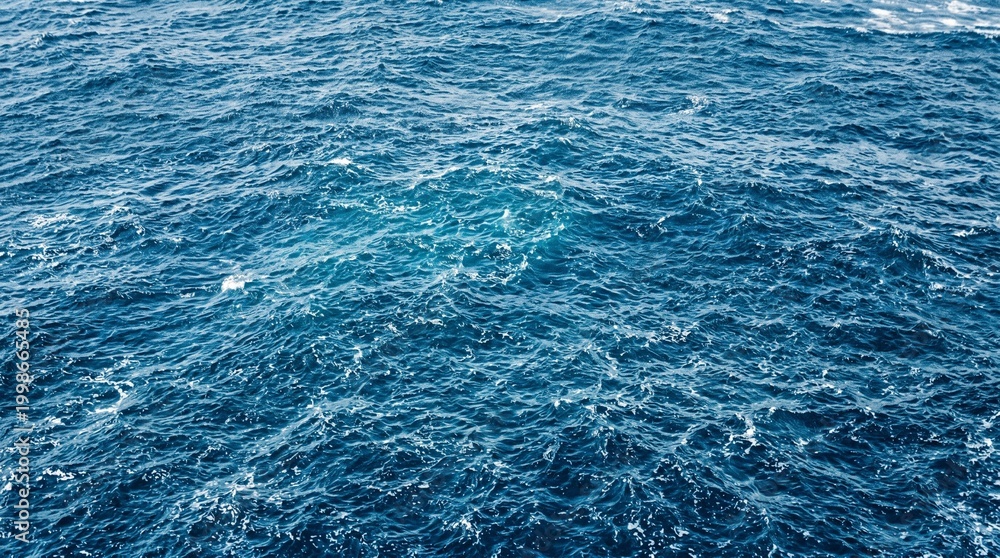 Fototapeta premium Blue ocean water with small waves, Concept of nature and sea, Represents travel and landscape, Perfect for background and marine content made by AI generative